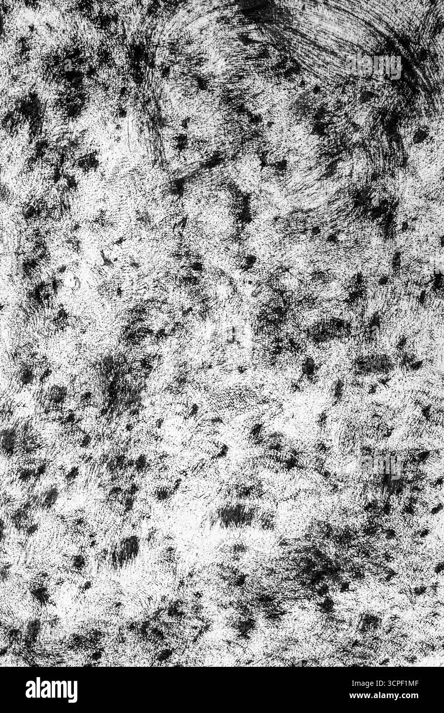 Texture faite avec de la gouache à l'aide d'une éponge à vaisselle. Texture de peinture noire sur feuille de papier blanc. Banque D'Images Texture faite avec de la gouache à l'aide d'une éponge à vaisselle. Texture de peinture noire sur feuille de papier blanc. Banque D'Images