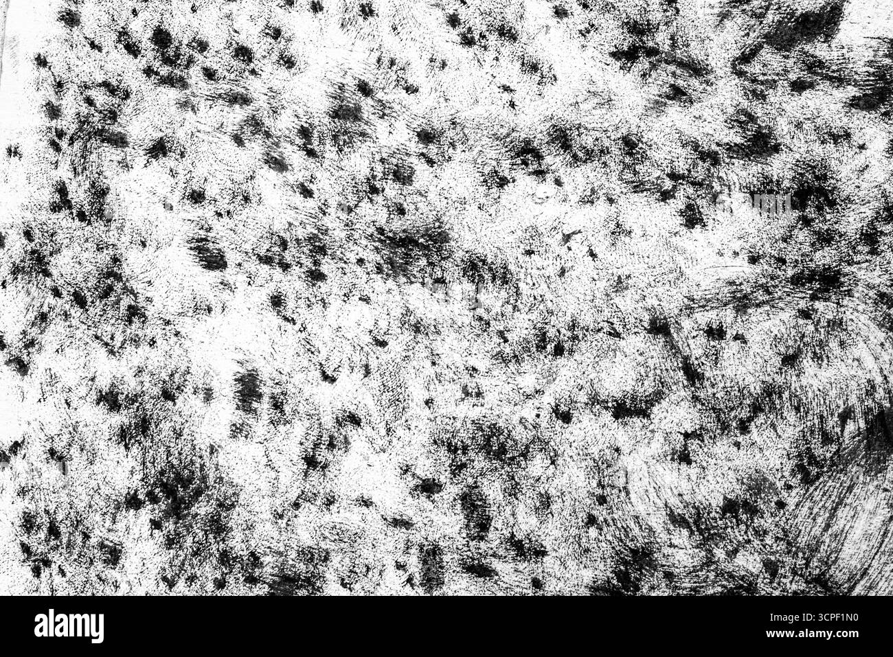 Texture faite avec de la gouache à l'aide d'une éponge à vaisselle. Texture de peinture noire sur feuille de papier blanc. Banque D'Images Texture faite avec de la gouache à l'aide d'une éponge à vaisselle. Texture de peinture noire sur feuille de papier blanc. Banque D'Images