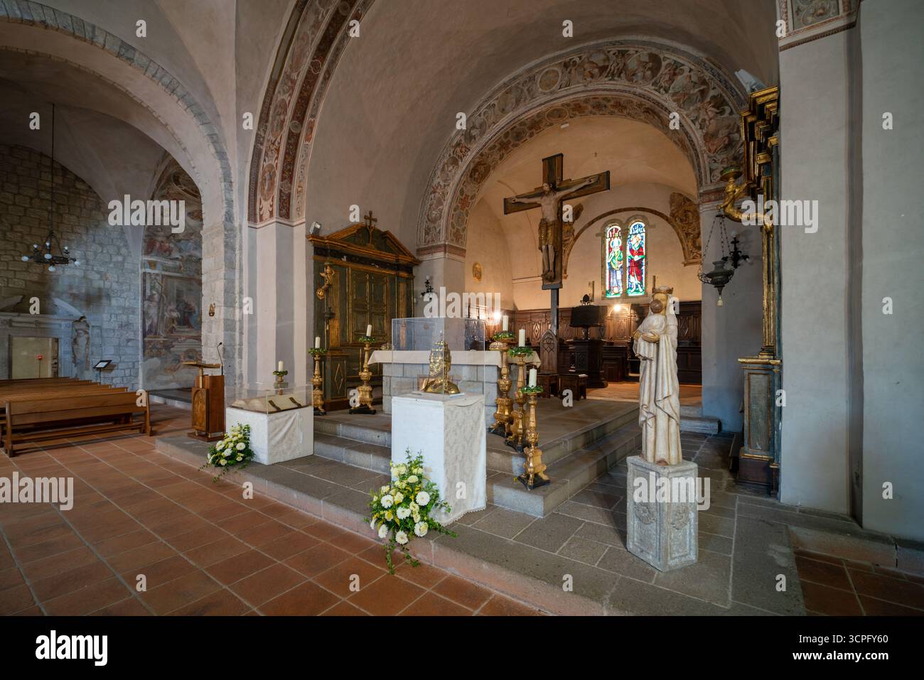Abbazia di San Salvatore, église médiévale de style roman en Toscane, Italie Banque D'Images
