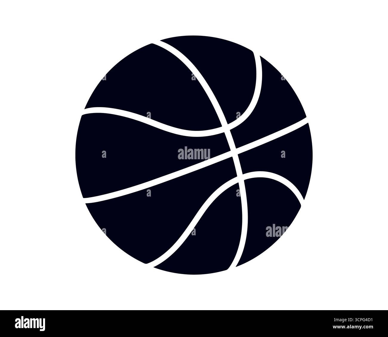 Silhouette vectorielle de balle de basket-ball, conception d'icône d'équipement sportif minimaliste Illustration de Vecteur