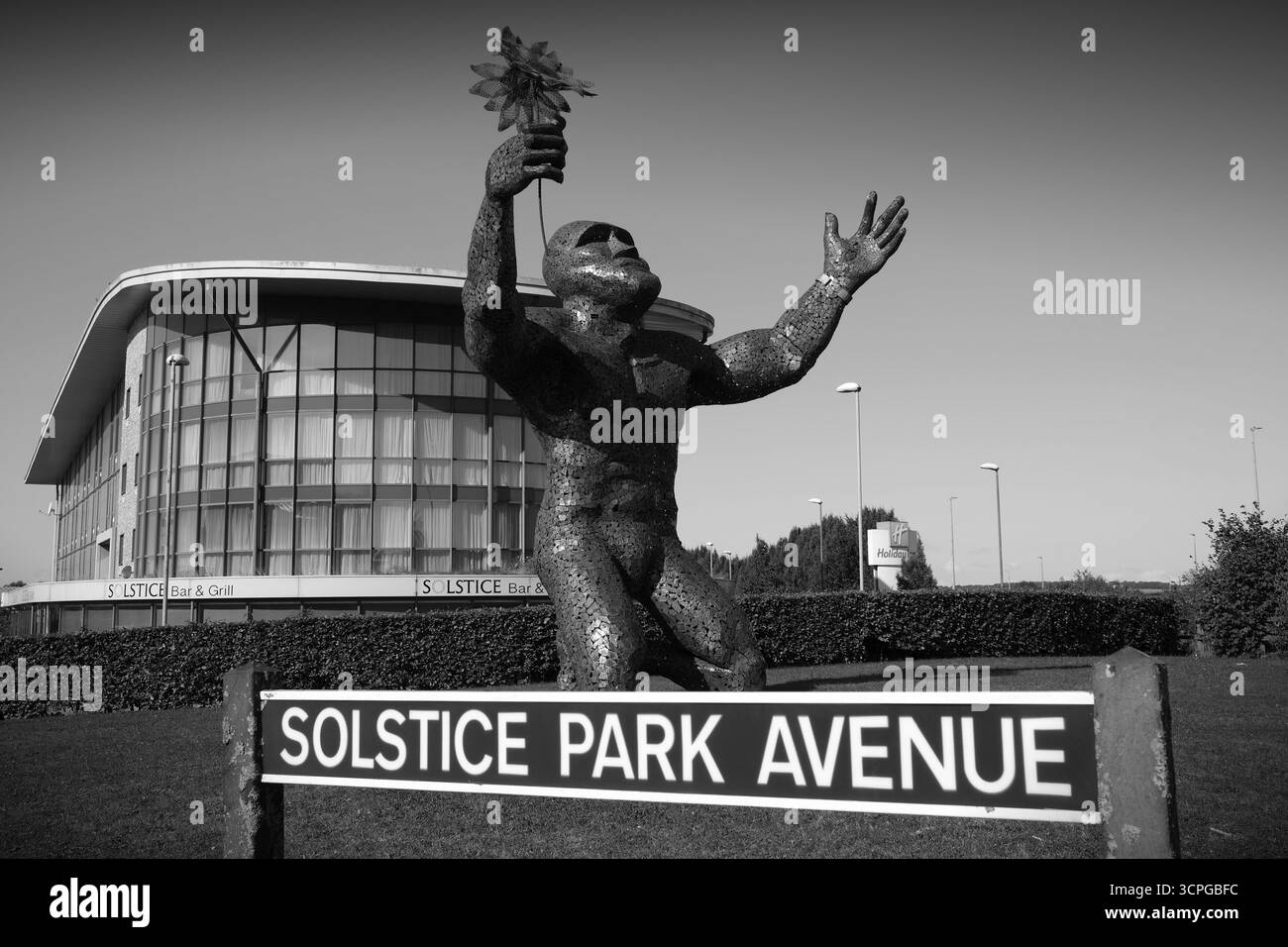 L'ancêtre, Solstice Park Avenue, Solstice Park, A303, Wiltshire, Banque D'Images