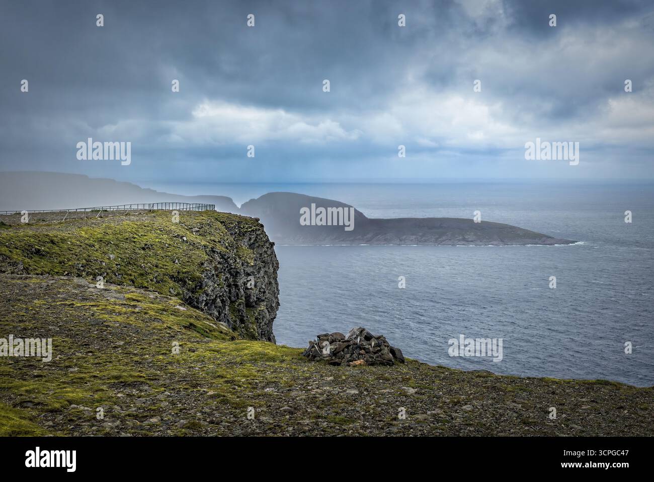 Le paysage autour du Cap Nord en Norvège par un jour de tempête Banque D'Images