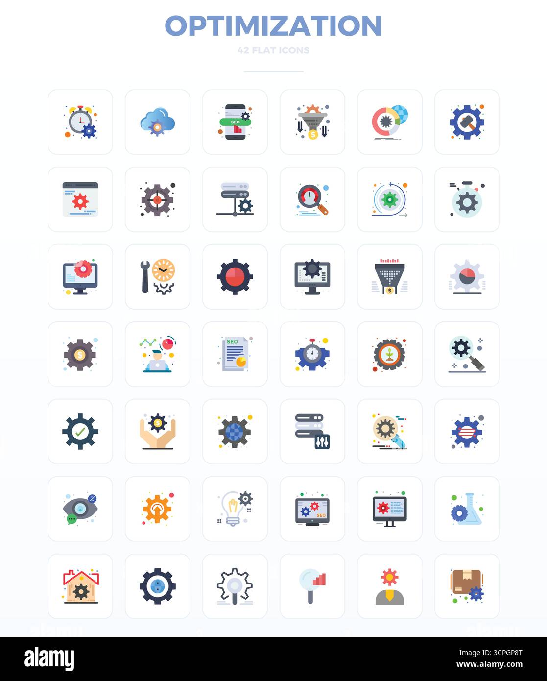 Un ensemble polyvalent de 42 icônes vectorielles minimales Flat PIXEL parfaites axées sur l'optimisation, livrées dans un format 128x128 net idéal pour les applications mobiles et Web Illustration de Vecteur