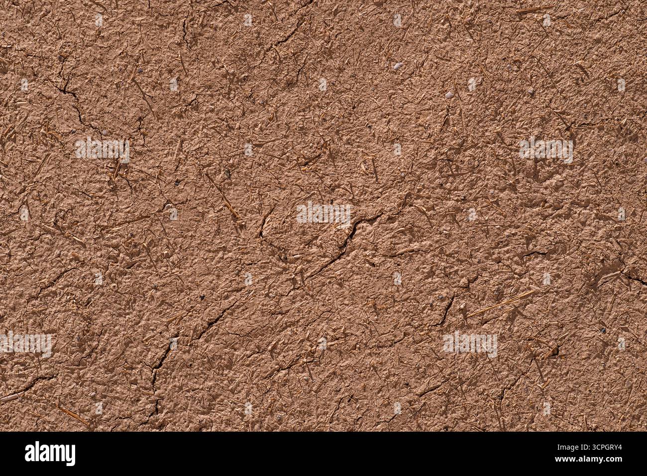 Mur en stuc naturel. Prise de vue plein format d'un mur endommagé par les intempéries. Vieille texture de mur adobe fissurée. Banque D'Images