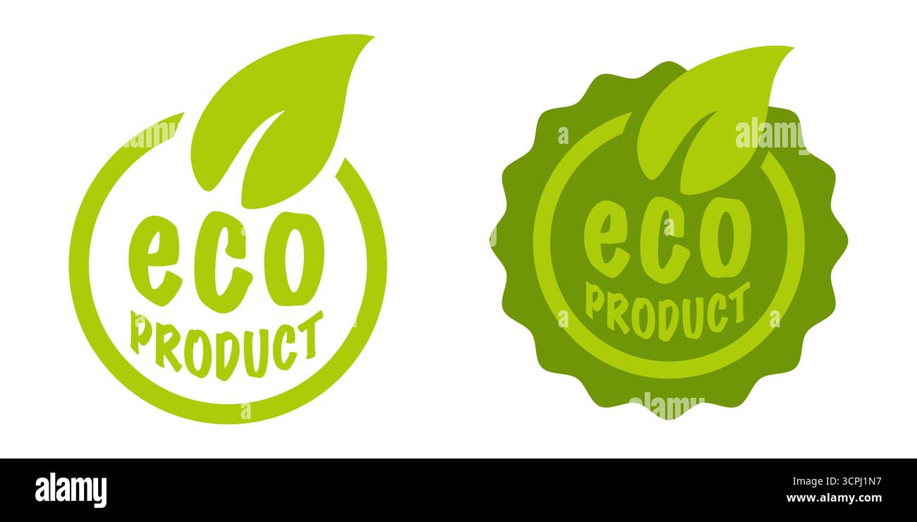 Icônes Vector Set pour les produits écologiques. Timbres vectoriels de produit ECO. Illustration de Vecteur