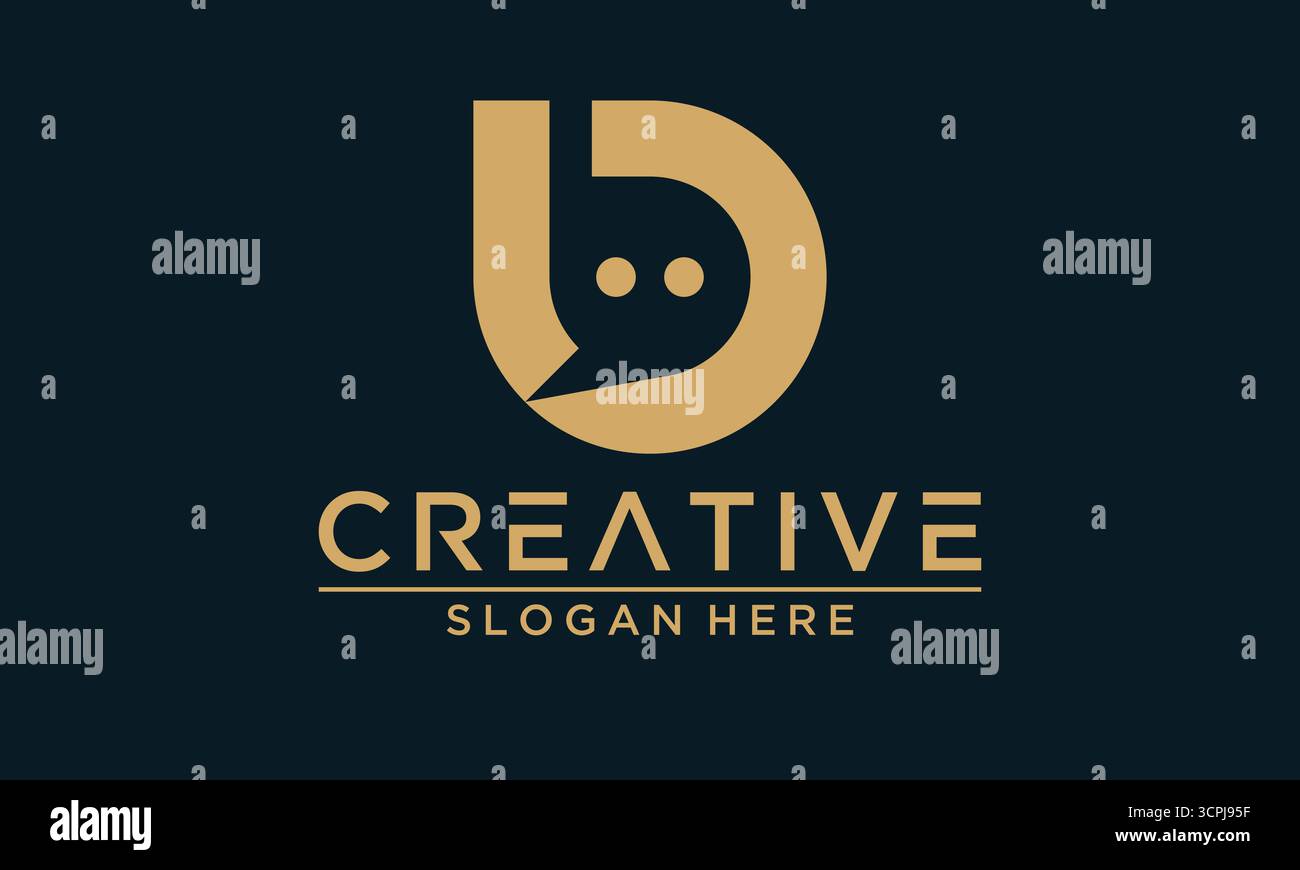 Résumé lettres initiales B et d modèle de conception de logo de chat. Monogramme moderne combinant une bulle de parole pour une application de communication, un bot ou un se de médias sociaux Illustration de Vecteur