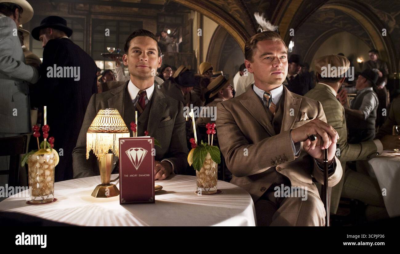 Le Grand Gatsby Tobey Maguire & Leonardo DiCaprio Banque D'Images
