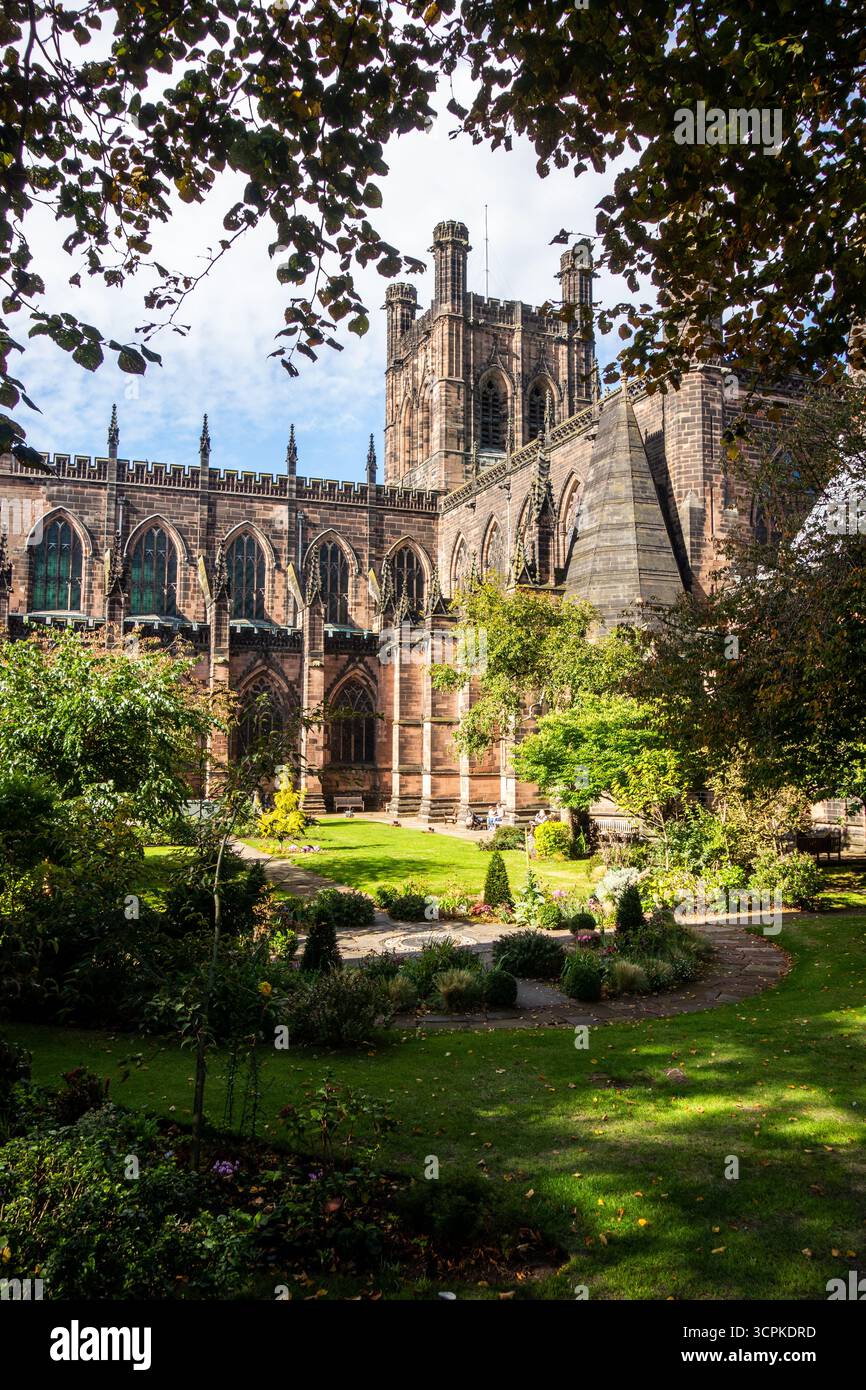 Saint Werburgh la cathédrale dans la ville de Cheshire de Chester Banque D'Images