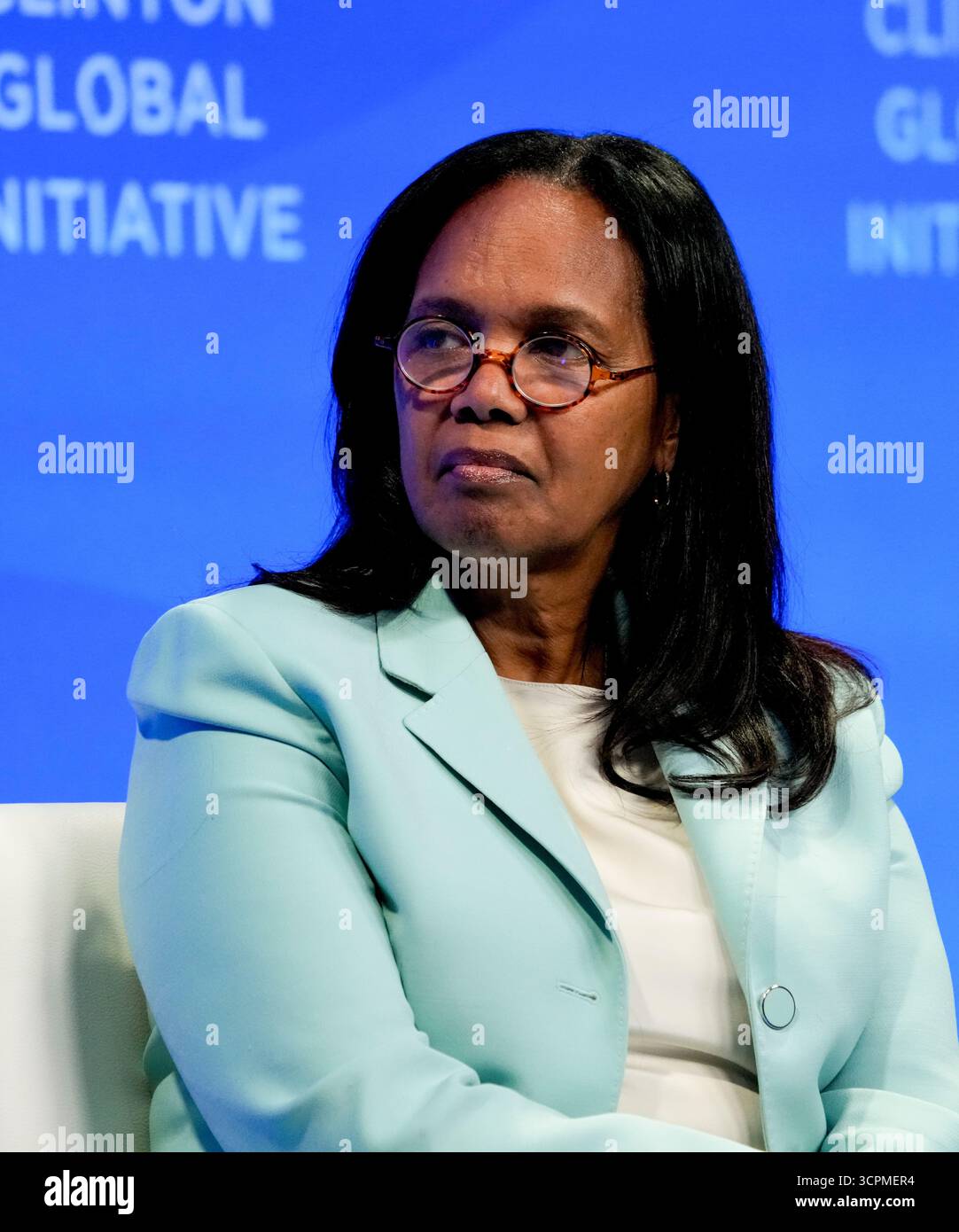 Priscilla Sims Brown Présidente et PDG de la banque Amalgamated lors de la Clinton Global Initiative 2025, qui s'est tenue au Hilton de New York, le jeudi 25 septembre 2025. Photo de Jennifer Graylock-Alamy Banque D'Images
