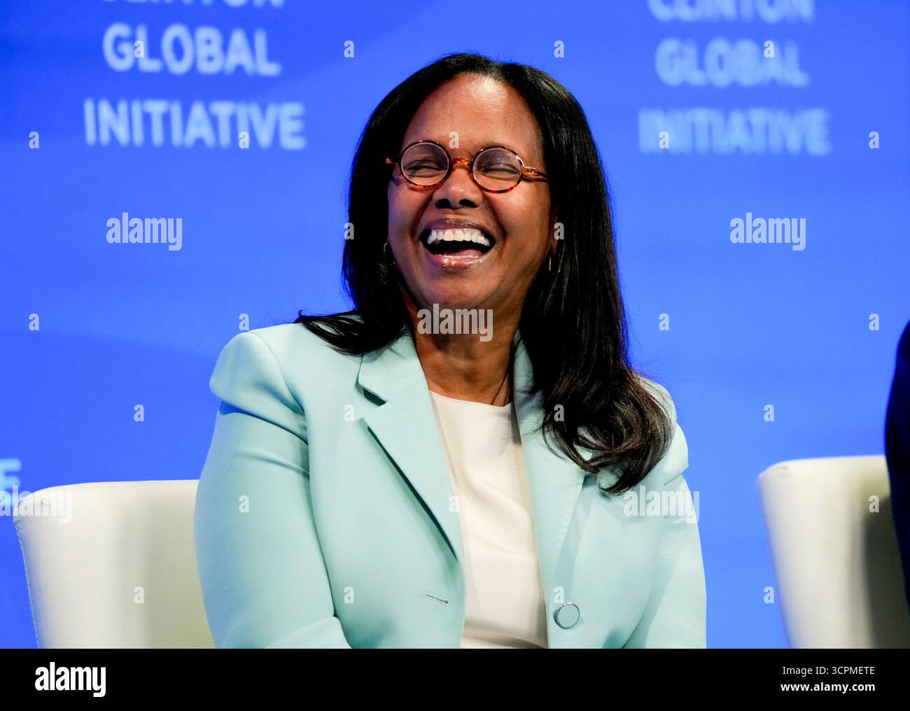 New York, États-Unis. 26 septembre 2025. Priscilla Sims Brown Présidente et PDG de la banque Amalgamated lors de la Clinton Global Initiative 2025, qui s'est tenue au Hilton de New York, le jeudi 25 septembre 2025. Crédit : Jennifer Graylock/Alamy Live News Banque D'Images
