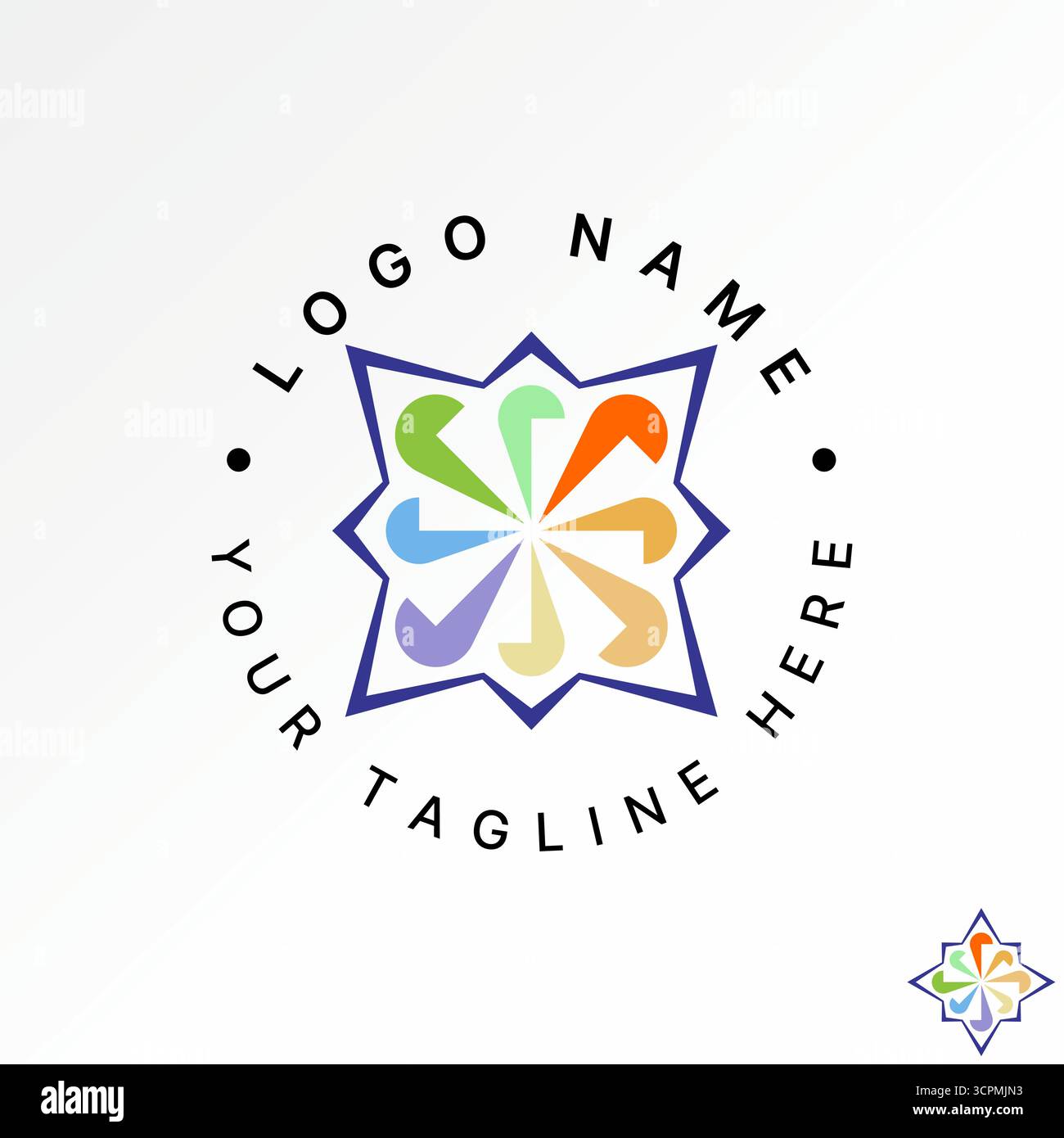 Conception de logo concept graphique créatif vecteur premium image stock top vendre motif 8 élément tourner la bordure ornement décoration style élément de décoration Illustration de Vecteur