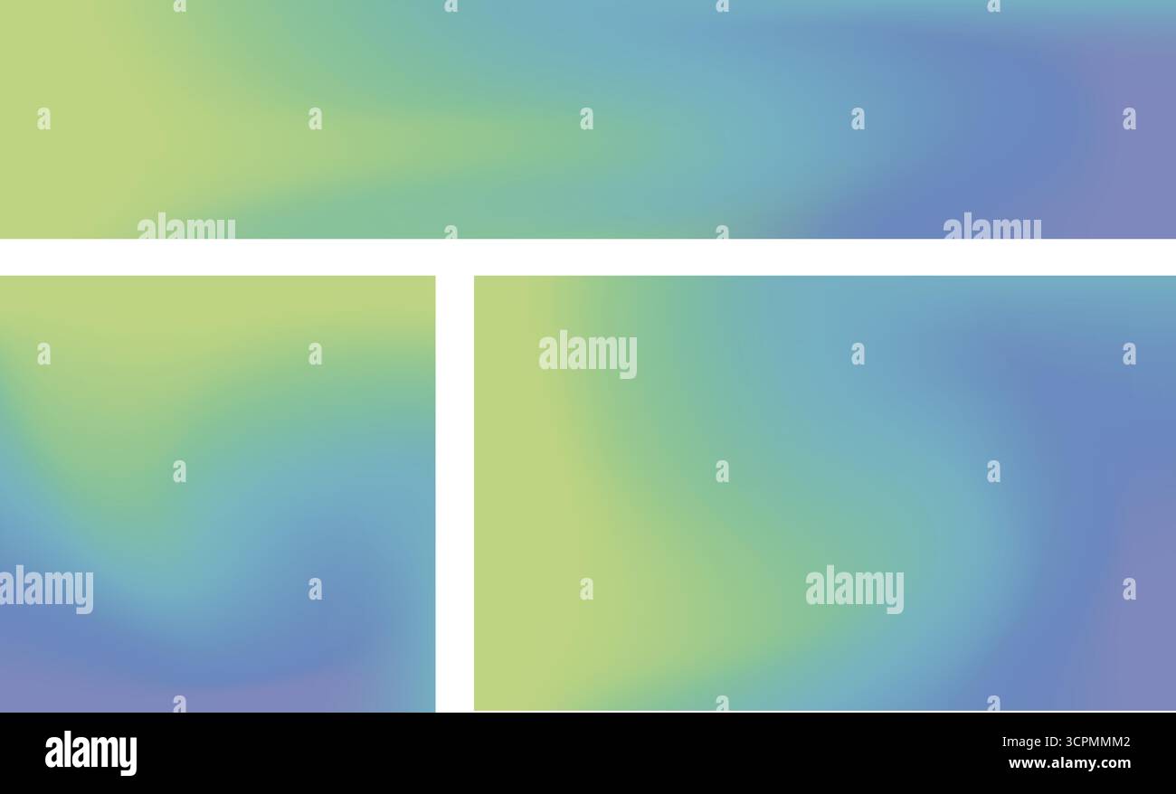 Ensemble d'illustration de fond vectoriel abstrait de dégradé vert jaunâtre, bleu et violet. Illustration de Vecteur