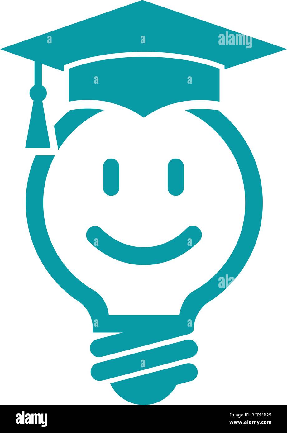 Vecteur art de l'ampoule avec capuchon de graduation pour le logo de concept d'éducation Illustration de Vecteur