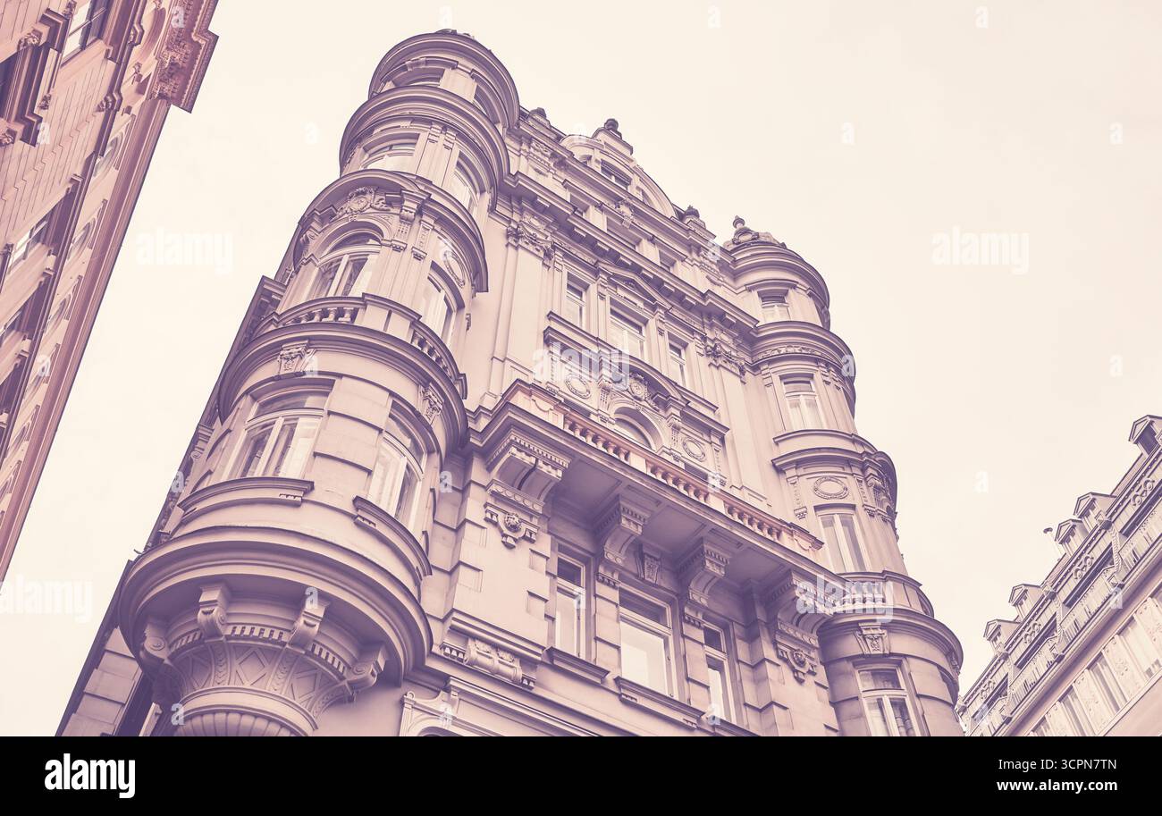 Vieux bâtiments dans le centre de Vienne, coloration appliquée, Autriche. Banque D'Images