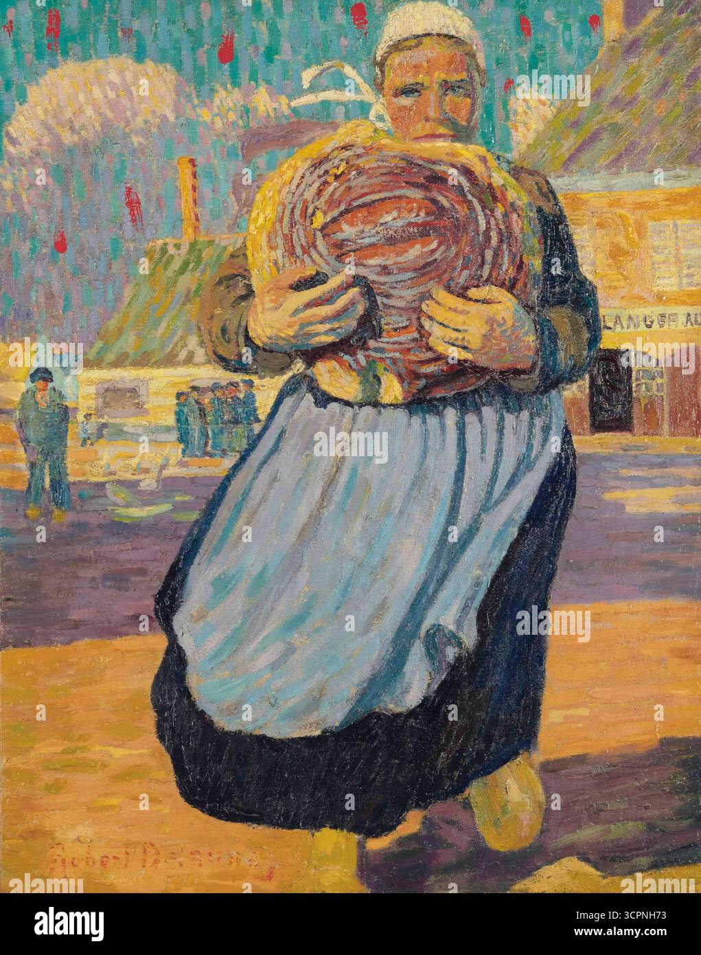 La femme au pain (la femme au pain). Musée : COLLECTION PRIVÉE. Auteur : Robert Delaunay. Banque D'Images