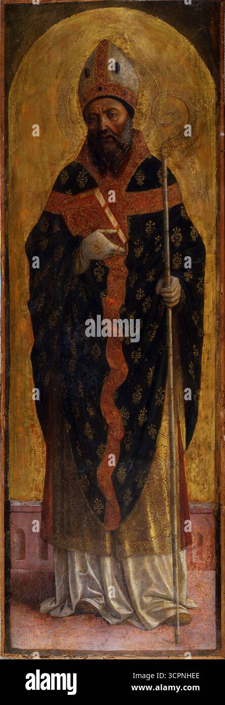 Saint Augustin. Musée : Pinacoteca del Castello Sforzesco, Milan. Auteur : VINCENZO FOPPA. Banque D'Images