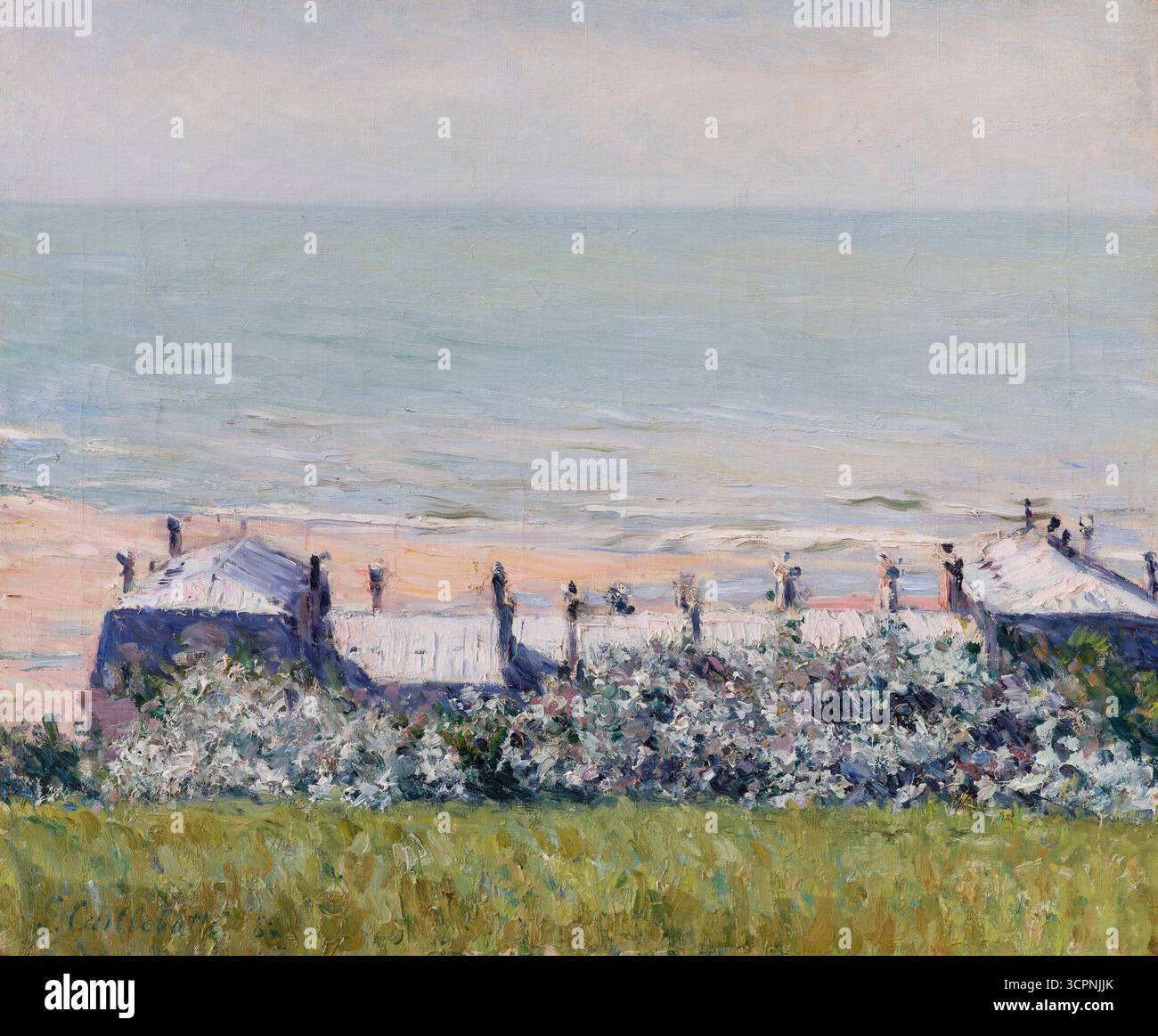 Les toits de l'Hôtel des roches noires, Trouville. Musée : COLLECTION PRIVÉE. Auteur : GUSTAVE CAILLEBOTTE. Banque D'Images