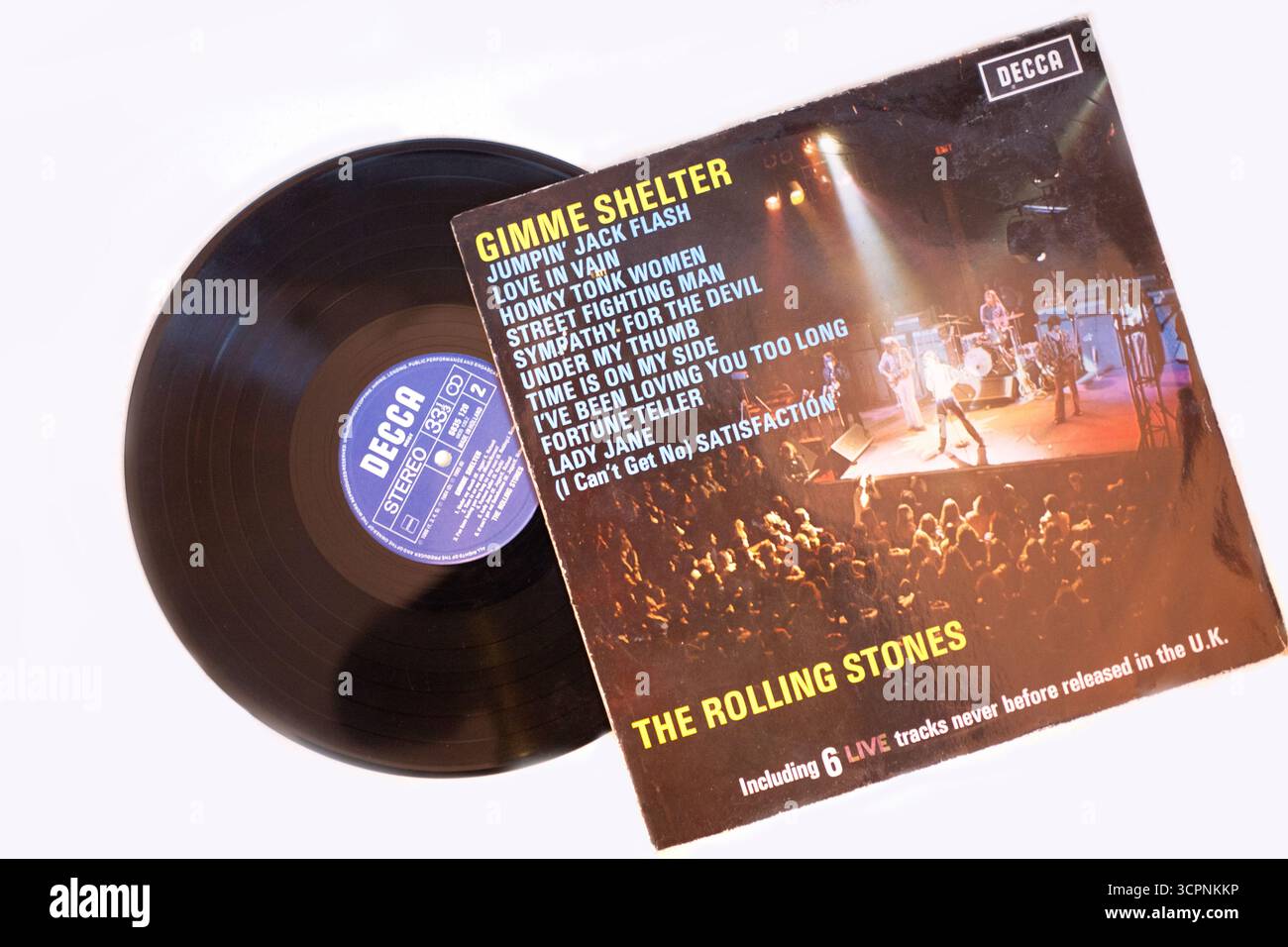 L'album de Rolling Stone Gimme Shelter Banque D'Images