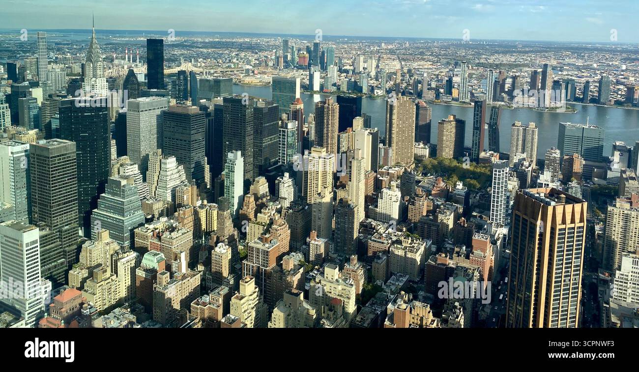 Vue de Mannathan depuis l'Empire State Building - Image de stock capturée avec un smartphone