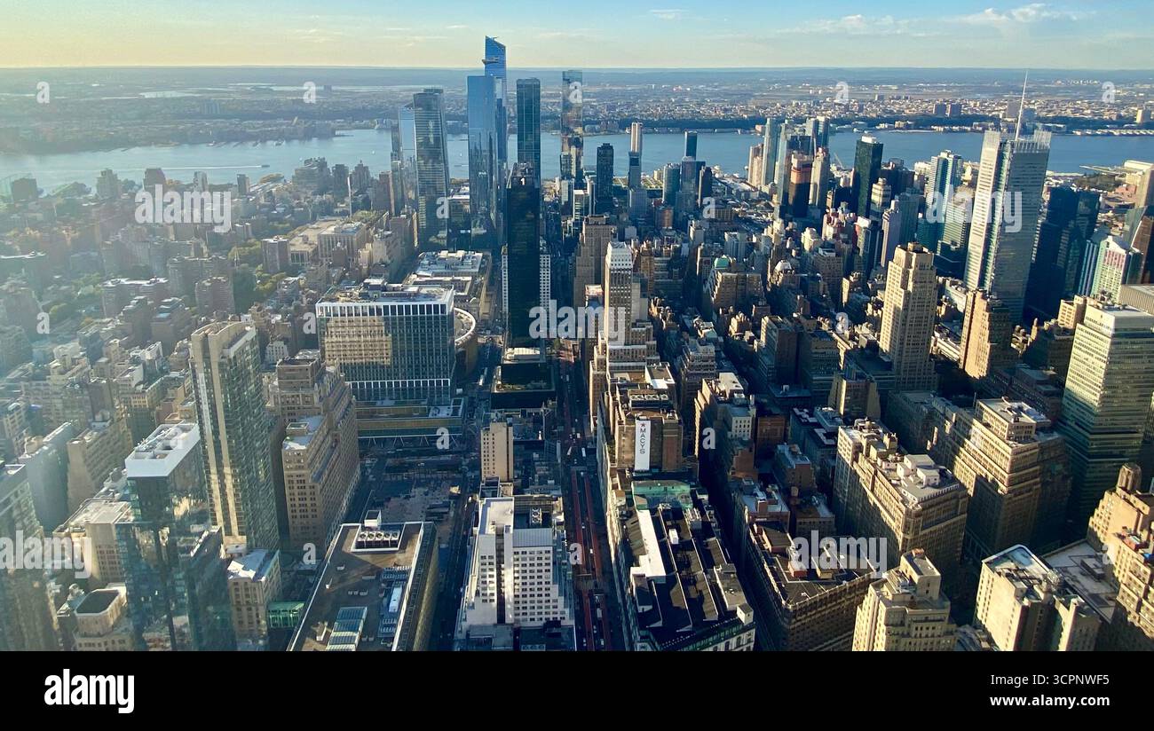 Vue de Mannathan depuis l'Empire Sate Building - Image de stock capturée avec un smartphone