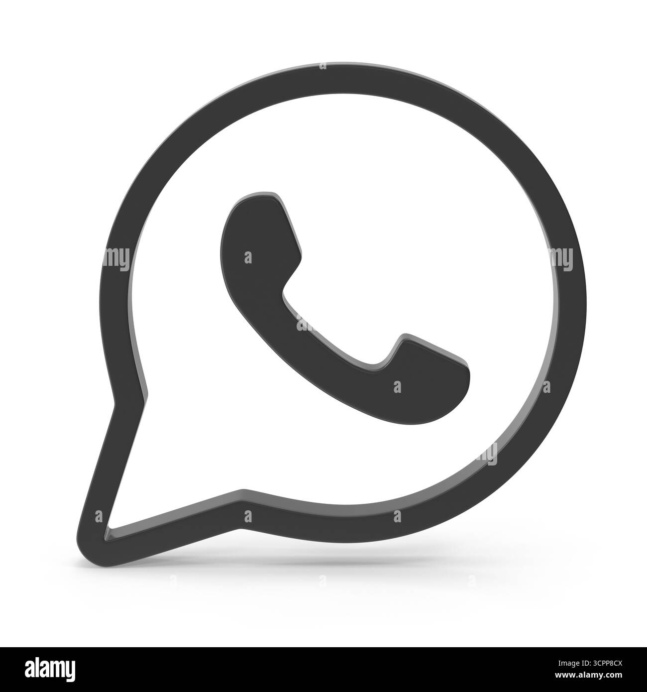 Icône de logo WhatsApp en 3D. Banque D'Images