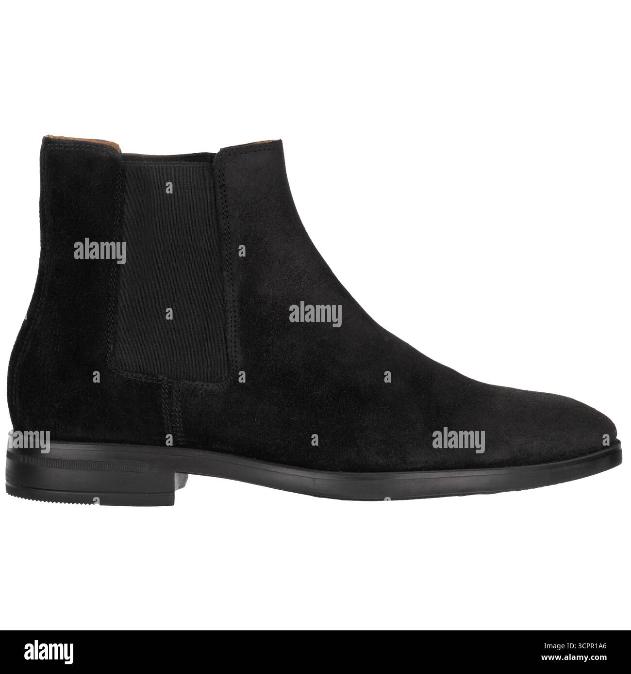 Botte style Chelsea en daim noir Banque D'Images