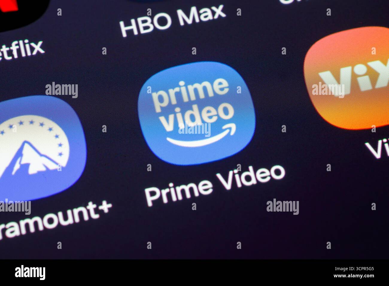 Buenos Aires, Argentine - 27 septembre 2025 : icône Prime Video sur un écran de téléphone mobile. Banque D'Images