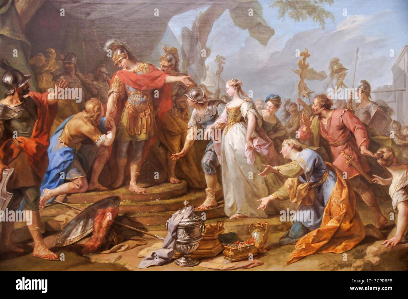 Jean Restout, la magnanimité de Scipion (1728), grande peinture d'histoire baroque de Scipion retournant une épouse captive. Illustration de Vecteur