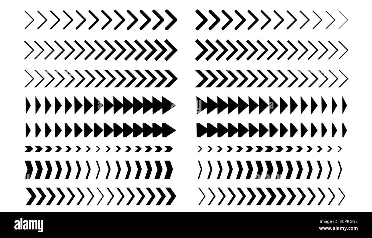 Rayures de course de flèche de sport, voiture de sport, moto, autocollants de flèche de bateau. Jeu plat de barres de syntonisation de véhicule à flèche rayée. Autocollant sport de course défini dans le dessin animé plat Illustration de Vecteur