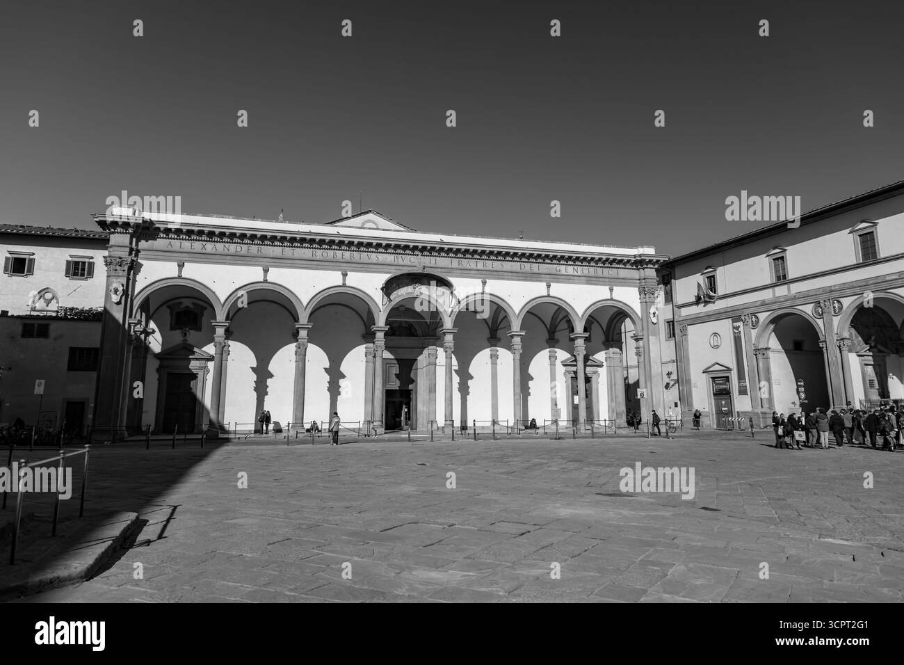 Florence, Italie - 5 avril 2022 : Ospedale degli Innocenti, Hôpital des innocents est un bâtiment historique, qui accueille actuellement l'UNICEF Innocenti Re Banque D'Images