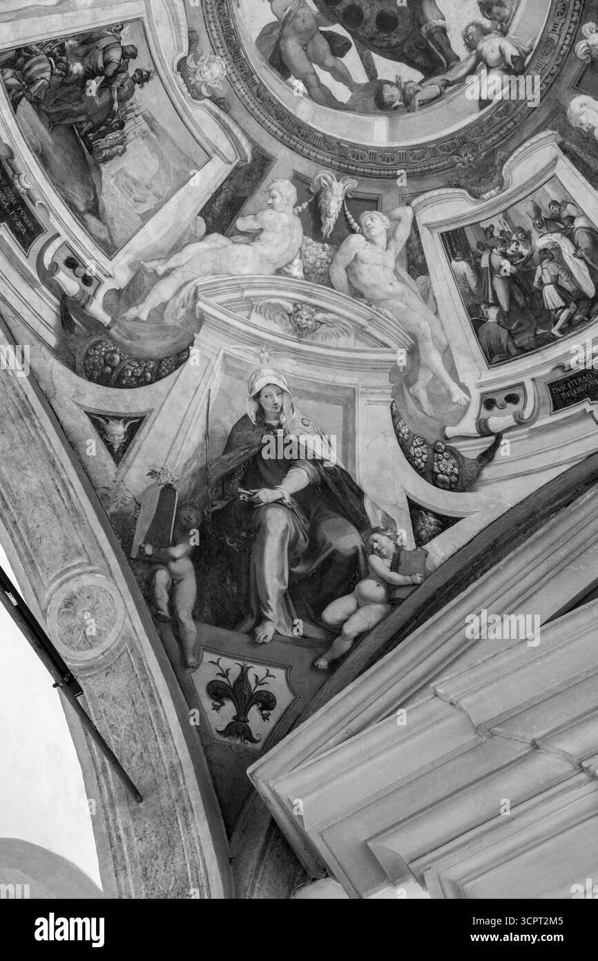 Florence, Italie - 5 avril 2022 : Ospedale degli Innocenti, Hôpital des innocents est un bâtiment historique, qui accueille actuellement l'UNICEF Innocenti Re Banque D'Images