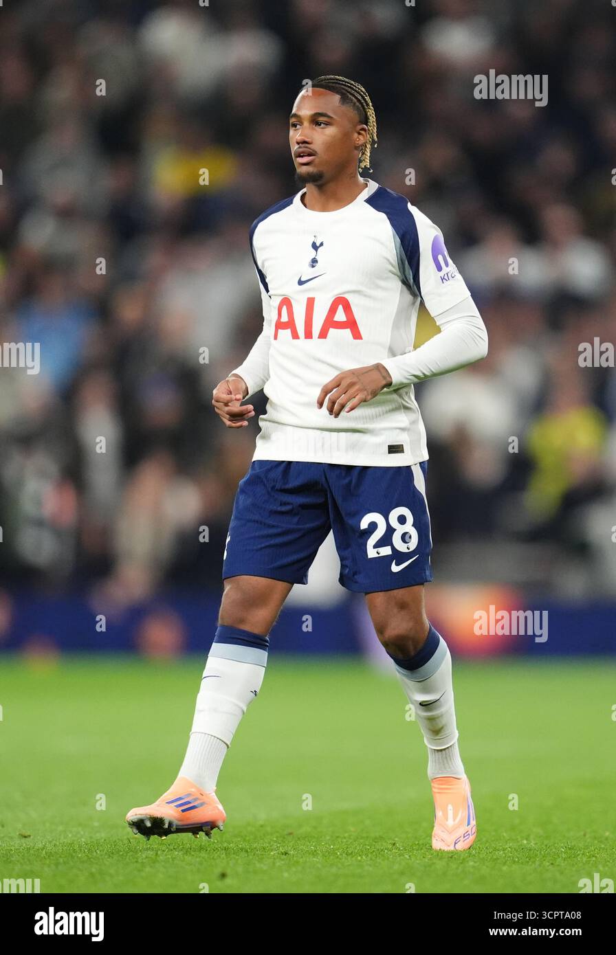 Wilson Odobert de Tottenham Hotspur lors du match de premier League au Tottenham Hotspur Stadium, à Londres. Date de la photo : samedi 27 septembre 2025. Banque D'Images