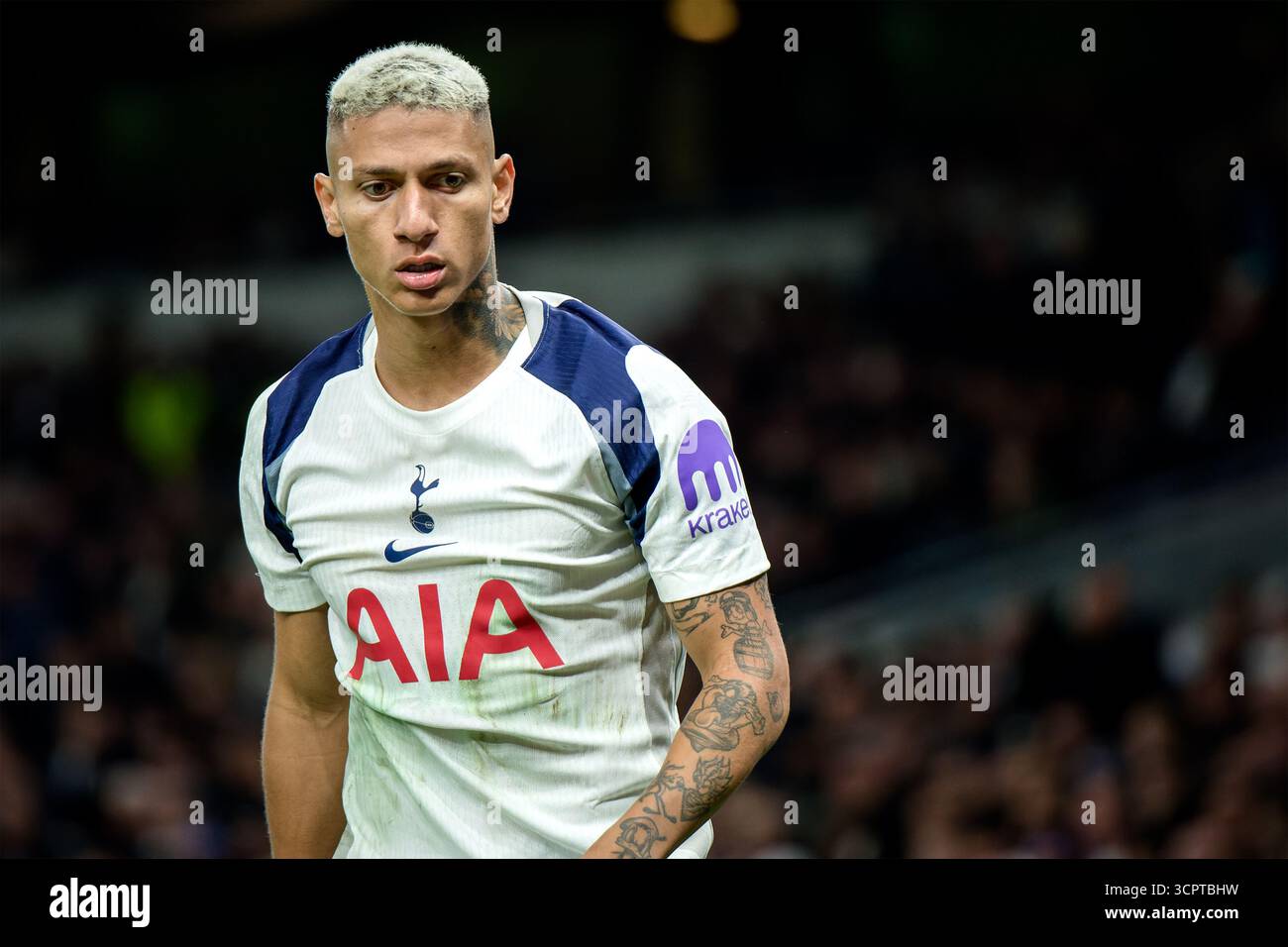 Londres, Royaume-Uni. 27 septembre 2025. Londres, Angleterre, septembre 27 2025 : Richarlison (9 Tottenham Hotspur) lors du match de premier League entre Tottenham Hotspur et Wolverhampton Wanderers au Tottenham Hotspur Stadium à Londres, en Angleterre. (Photo de Pedro Porru/Sports Press photo/SPP) crédit : SPP Sport Press photo. /Alamy Live News Banque D'Images