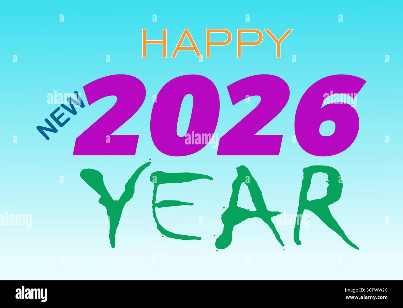 Bonne année 2026 salutation – typographie colorée et design festif Illustration de Vecteur