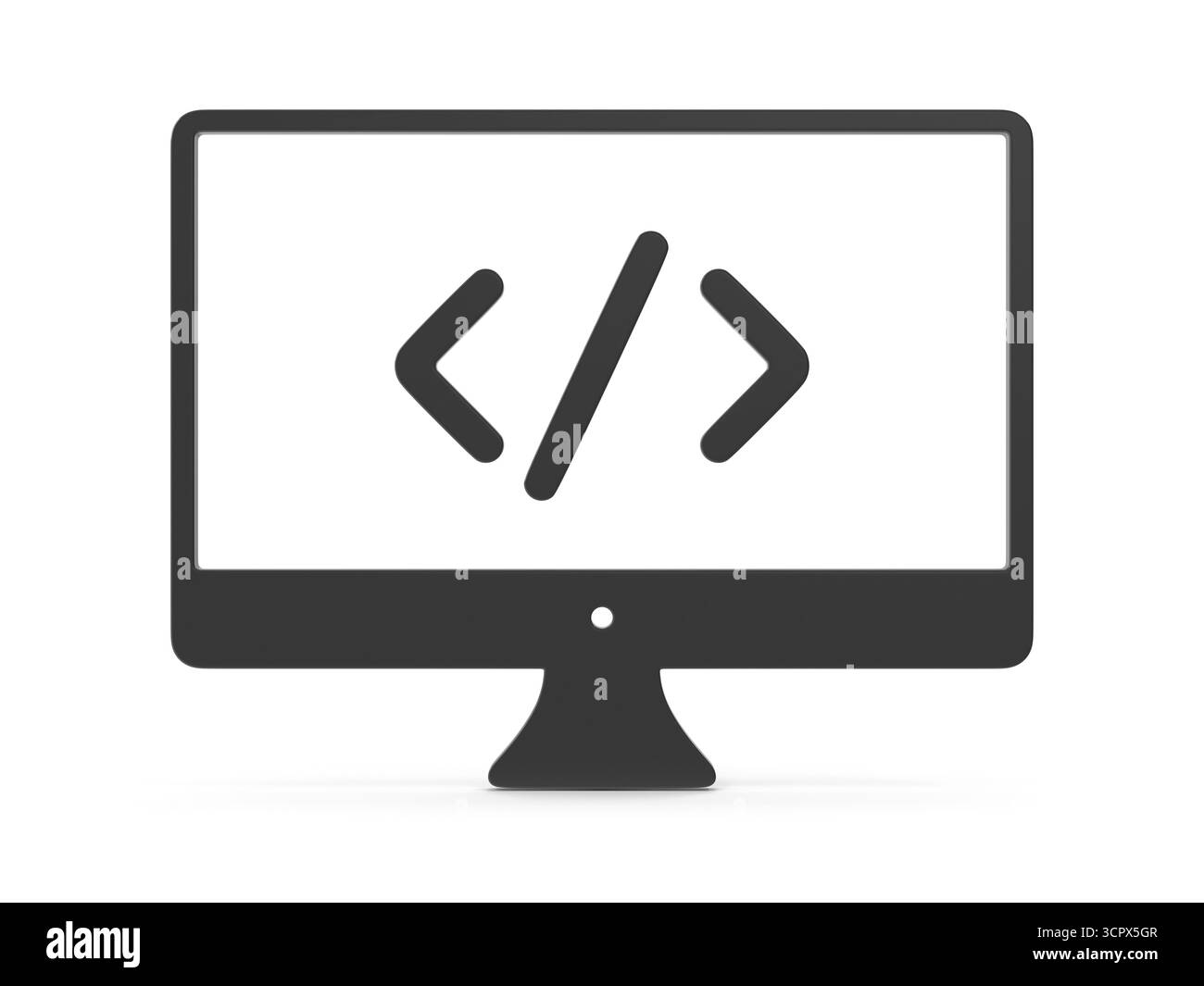 Code sur l'icône programmation et développement du moniteur Banque D'Images