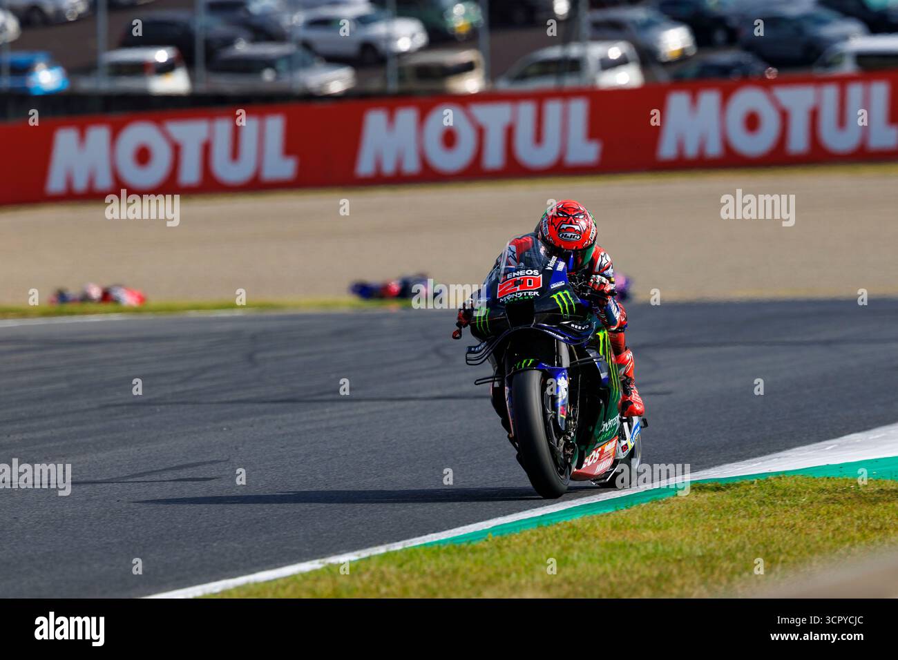 Motegi, Japon. 28 septembre 2025. Fabio Quartararo, pilote MotoGP de Monster Energy Yamaha, a été vu en action lors de la course au Grand Prix de Motul 2025. Crédit : SOPA images Limited/Alamy Live News Banque D'Images