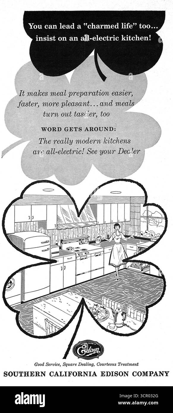 1955 Southern California Edison Company All-Electric Kitchen ad Banque D'Images