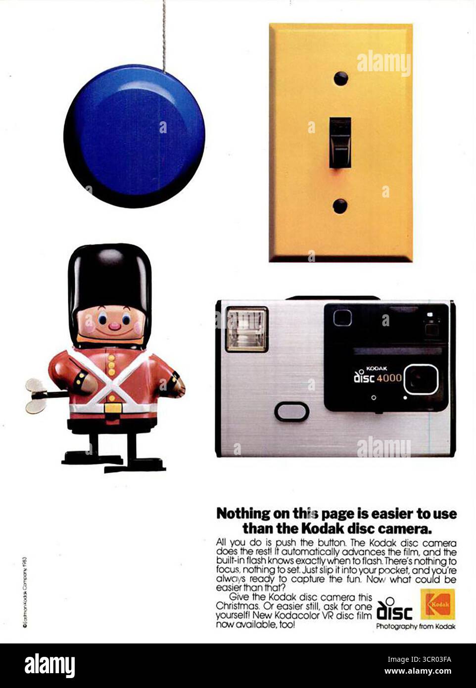 1983 Kodak Disc Camera 4000 ad, casse-noisette jouet Banque D'Images