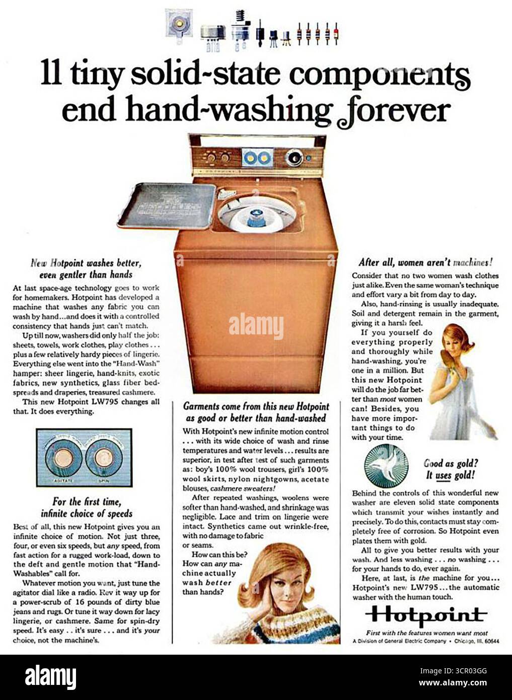 1966 Hotpoint modèle LW795 machine à laver automatique ad Banque D'Images