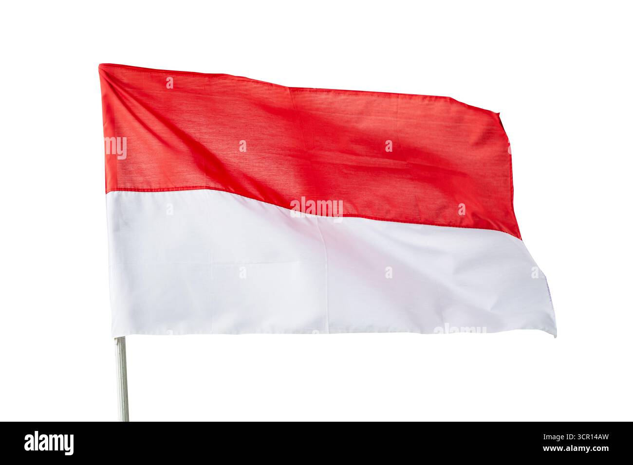 Drapeau indonésien isolé sur fond blanc Banque D'Images