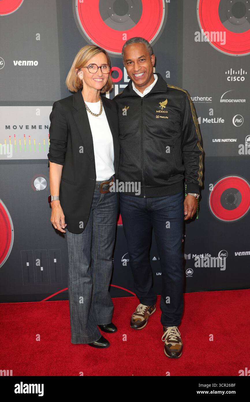 New York, États-Unis. 27 septembre 2025. NEW YORK, NEW YORK - SEPTEMBRE 27 : Michael Roberts et Nuria Garcia assistent au Global Citizen Festival 2025 à Central Park Great Lawn le 27 septembre 2025 à New York. (Photo : Giada Papini Rampelotto/EuropaNewswire/Sipa USA) crédit : Sipa USA/Alamy Live News Banque D'Images