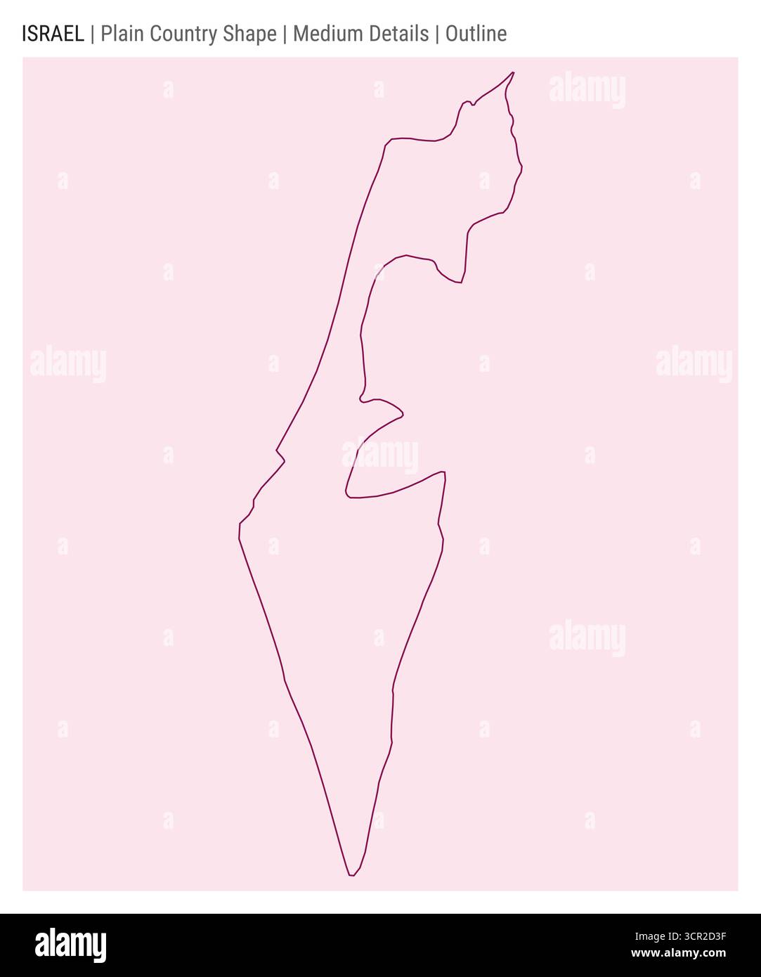Carte du pays de plaine d'Israël. Détails moyens. Style de contour. Illustration vectorielle. Illustration de Vecteur