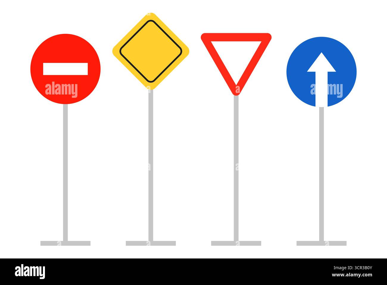 Icônes de signalisation routière. Signalisation routière interdite. Vecteur de bordure rouge circulaire. Symboles de réglementation de l'information. SPE 10. Illustration de Vecteur