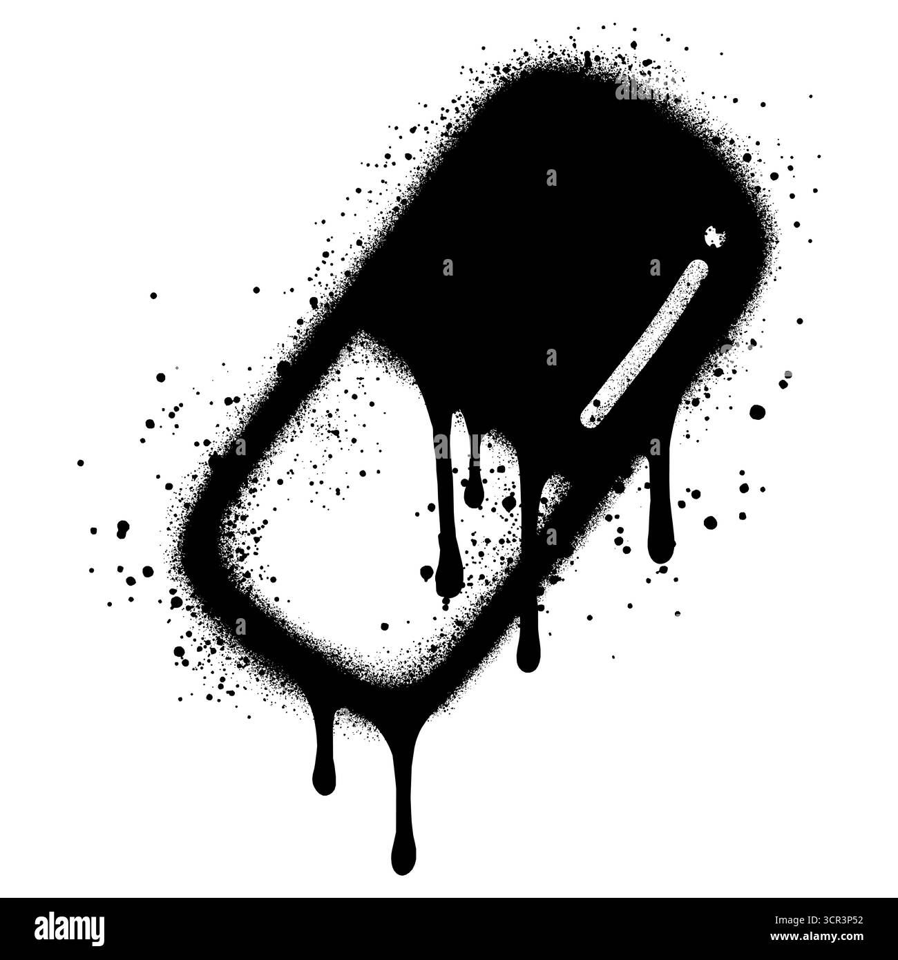 Icône pilules dans le style graffiti pour le web et l'application mobile. icône capsule. Signe et symbole de médicament Illustration de Vecteur