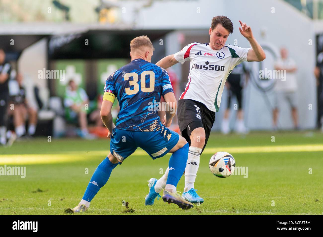 Varsovie, POL - Legia II Warszawa affronte Olimpia Elblag dans la troisième division polonaise Banque D'Images