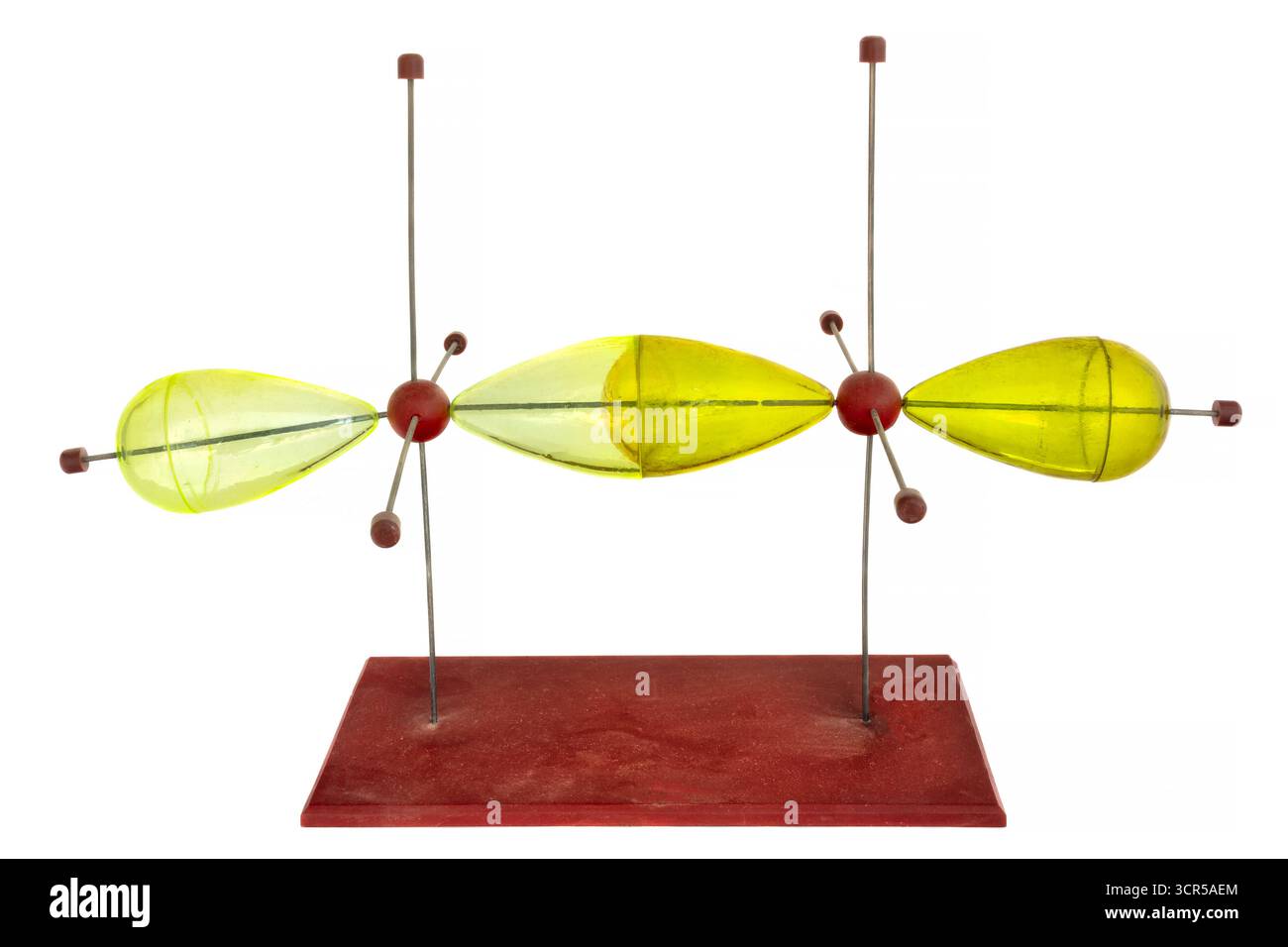 Modèle moléculaire éducatif vintage isolé sur fond blanc Banque D'Images