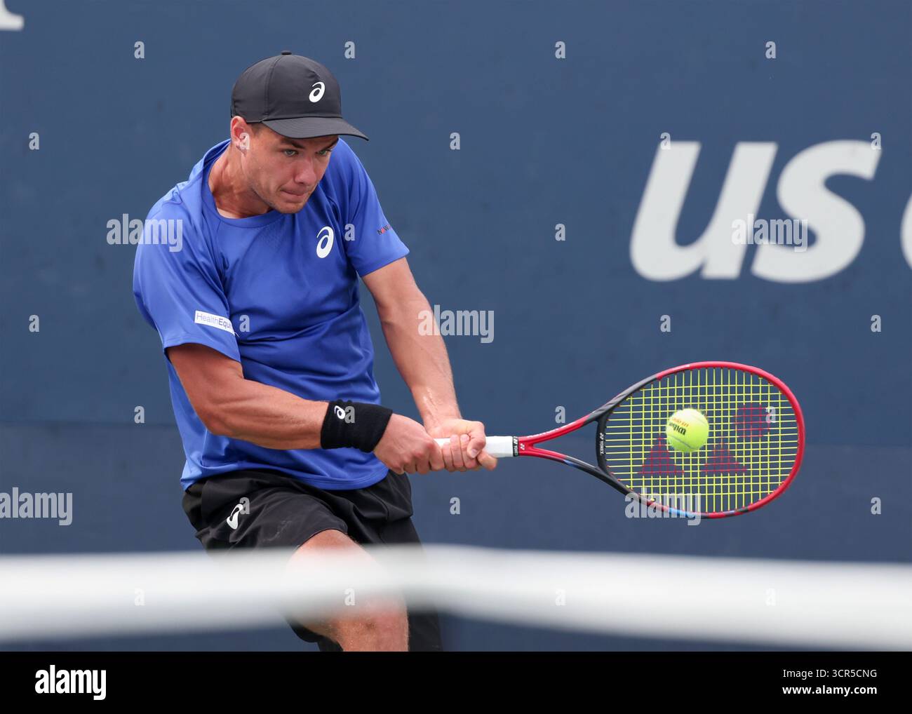 Le joueur de tennis polonais Kamil Majchrzak (POL) en action aux US Open Championships 2025, USTA Billie Jean King National Tennis Center, Flushing Meadow Banque D'Images