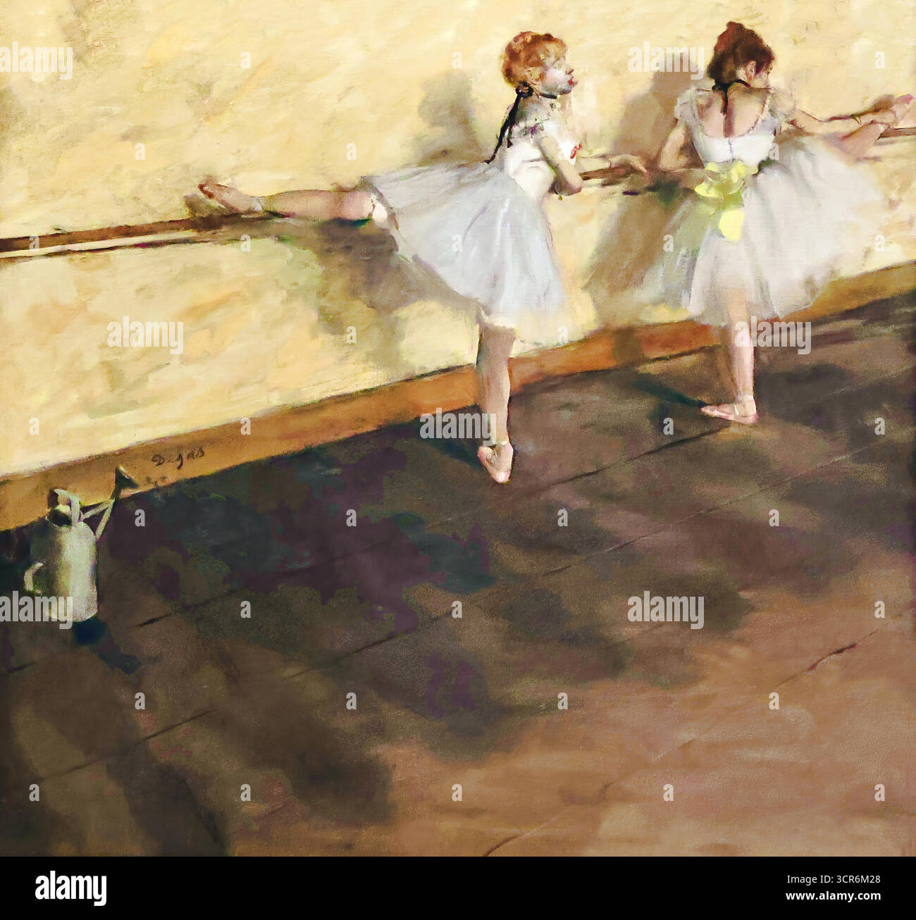 Edgar Degas, danseurs pratiquant à la barre (1877). Illustration de Vecteur