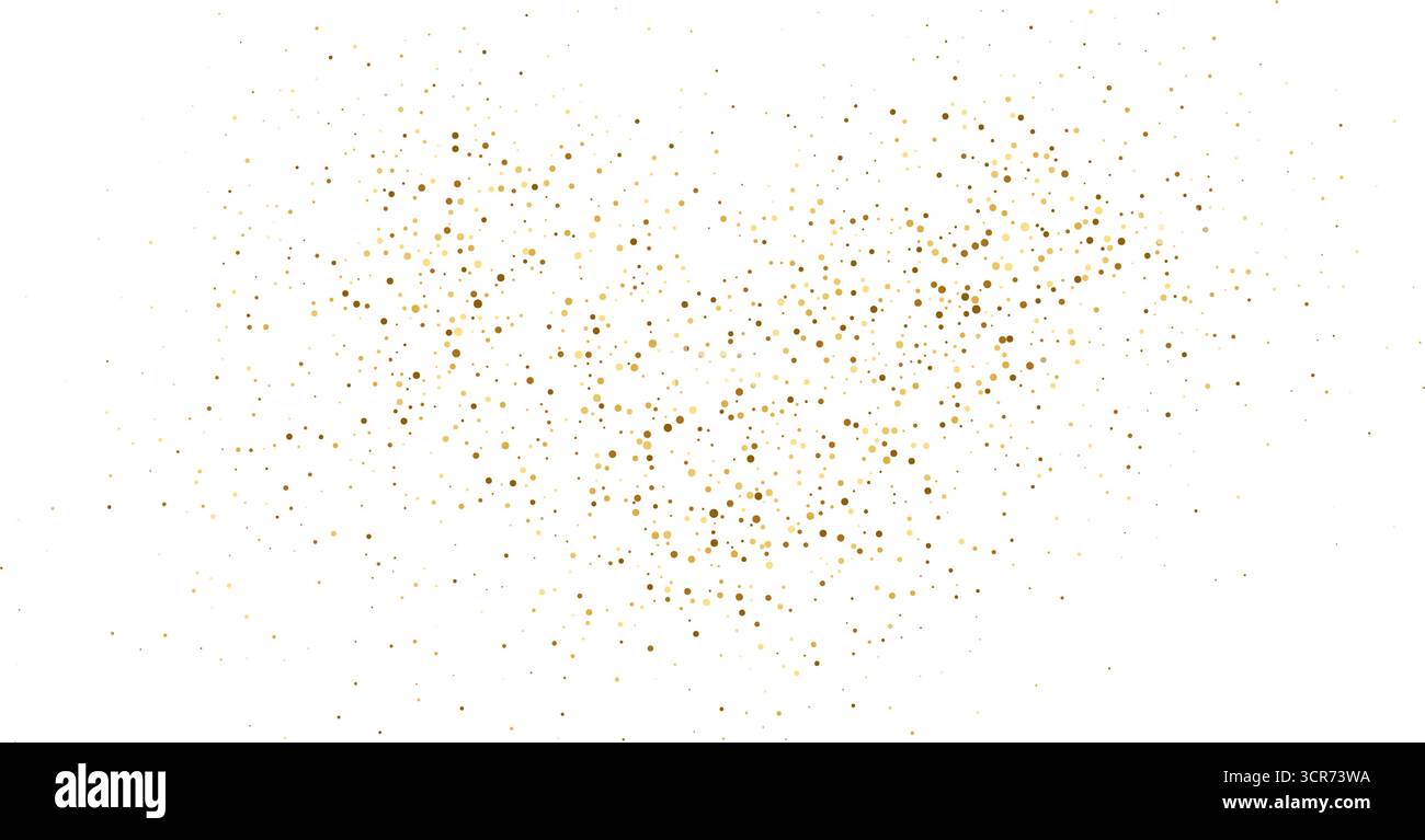 Confettis scintillants des fêtes à pois dorés et rayures à pois. Onde de mouvement de particule d'étincelle scintillante or brillant fluide. Décoration vectorielle pour fond de luxe, c Illustration de Vecteur