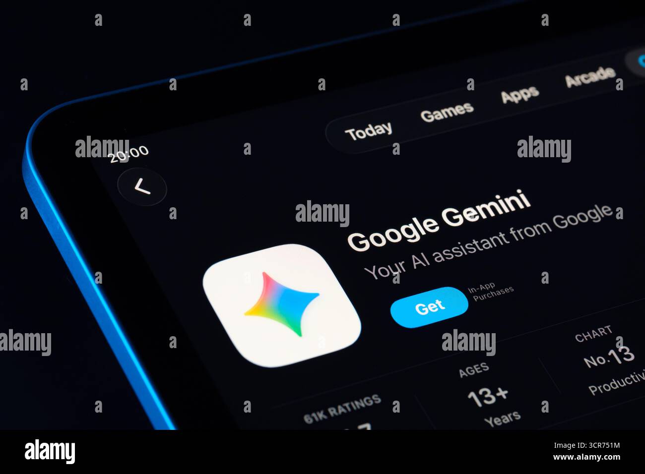 Écran de produit Google Gemini sur iPad, Apple Liquid Glass design sous iOS 26 avec icône et notes mises à jour. Stafford, Royaume-Uni, septembre 29, 20 Banque D'Images